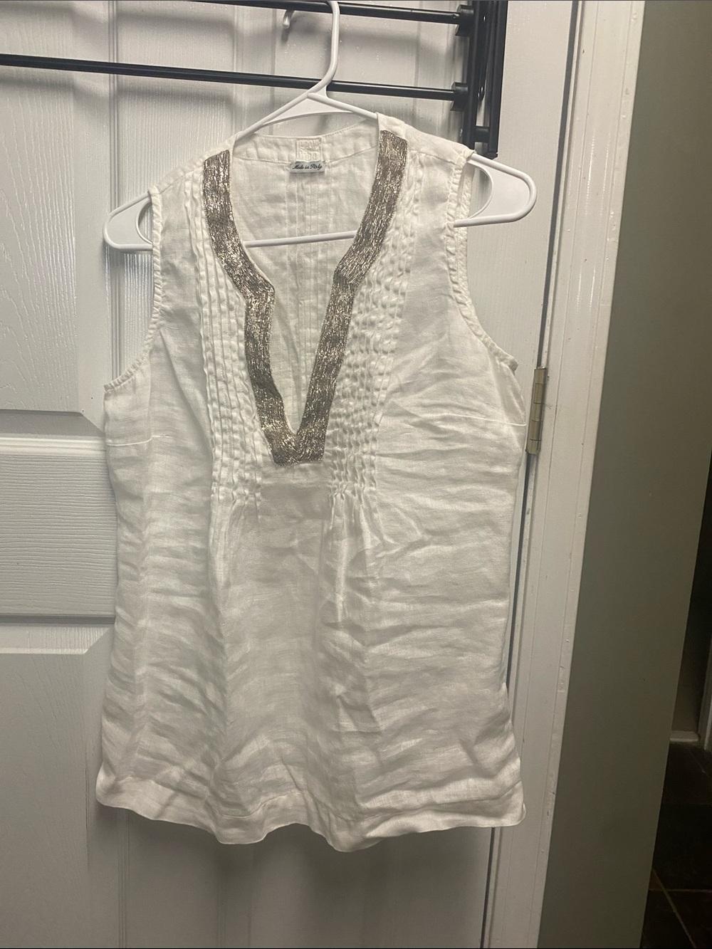 White Sleeveless linnen tunic 120X brand